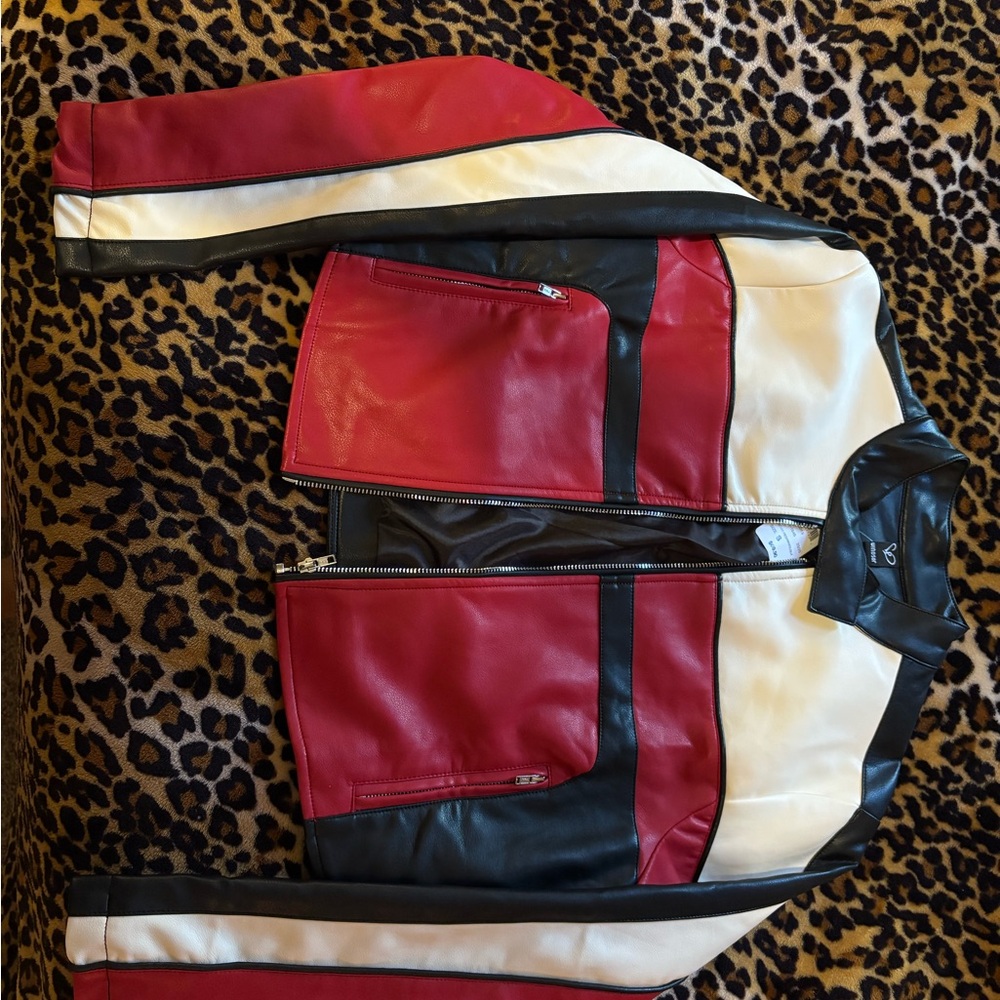 Windsor Red, Black, and White Leather Jacket